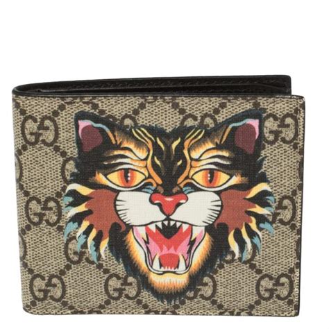 gucci wallet angry cat print|GUCCI GG Supreme Angry Cat Bi.